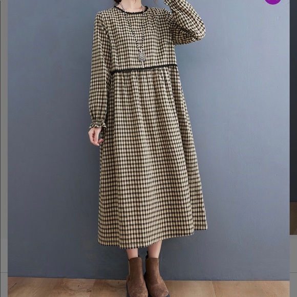 Yellow and Black gingham ruffle accent dress - Picture 2 of 3